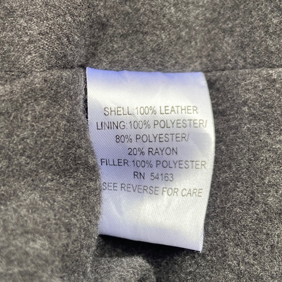 Calvin Klein Black Leather Jacket Fleece & Quilted Lining Men's Size M - Picture 13 of 15